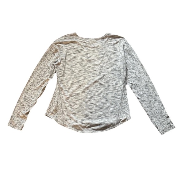 Lululemon Lost In Pace Long Sleeve Top Tiger Space Dye Black White Womens Size 8 - Picture 6 of 8